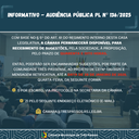 📌INFORMATIVO REFERENTE A AUDIÊNCIA PÚBLICA - PROJETO Nº 136/2025