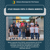 ATLEC VISITA A CÂMARA MUNICIPAL E REFORÇA CONVITE PARA O JOGO QUE OCORRERÁ NO PRÓXIMO SÁBADO