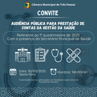 AUDIÊNCIA PÚBLICA PARA A PRESTAÇÃO DE CONTAS DA GESTÃO DA SAÚDE REF. 1º QUADRIMESTRE DE 2025