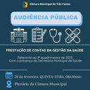 AUDIÊNCIA PÚBLICA PARA A PRESTAÇÃO DE CONTAS DA GESTÃO DA SAÚDE REF. 3º QUADRIMESTRE DE 2025