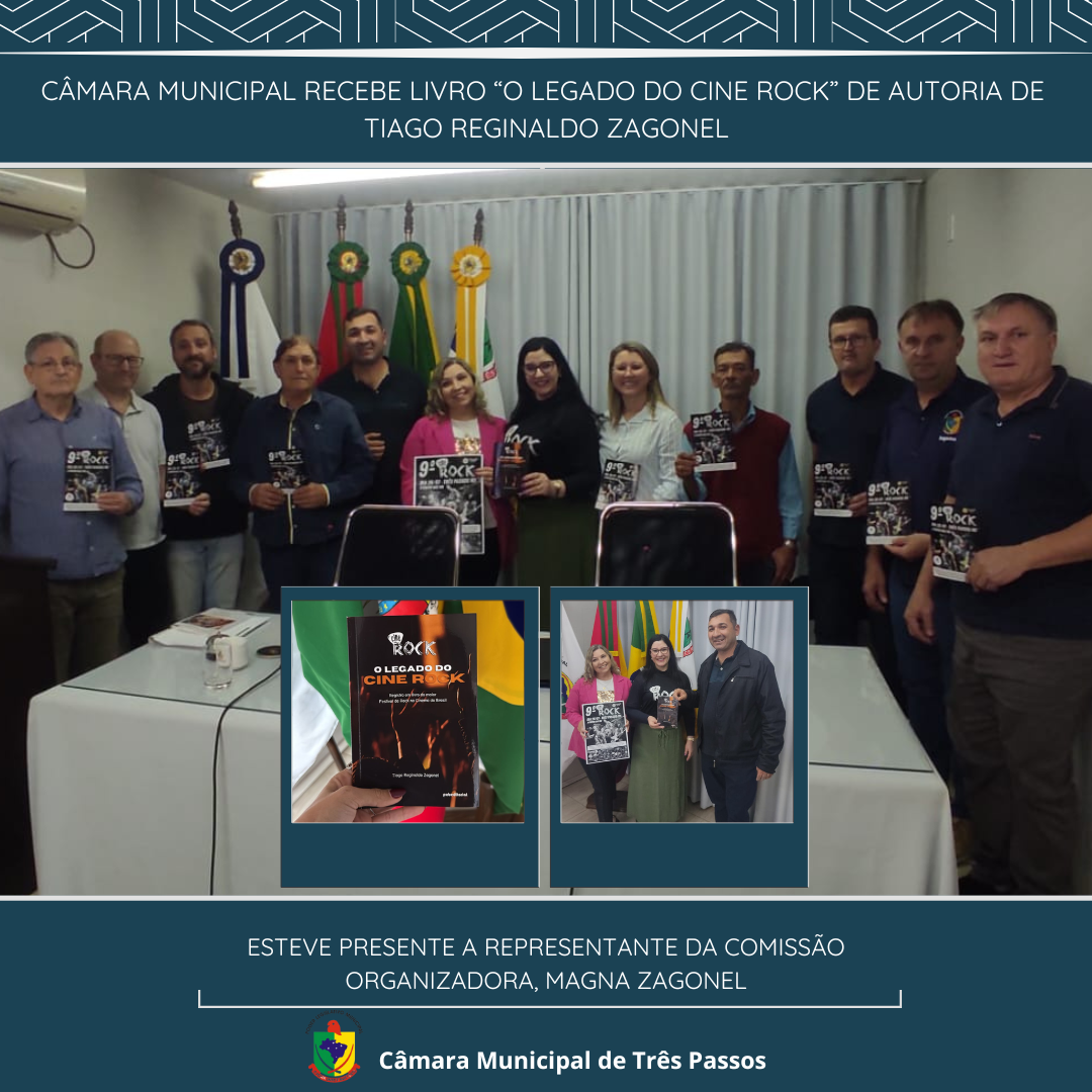 CÂMARA MUNICIPAL RECEBE LIVRO: "O LEGADO DO CINE ROCK"