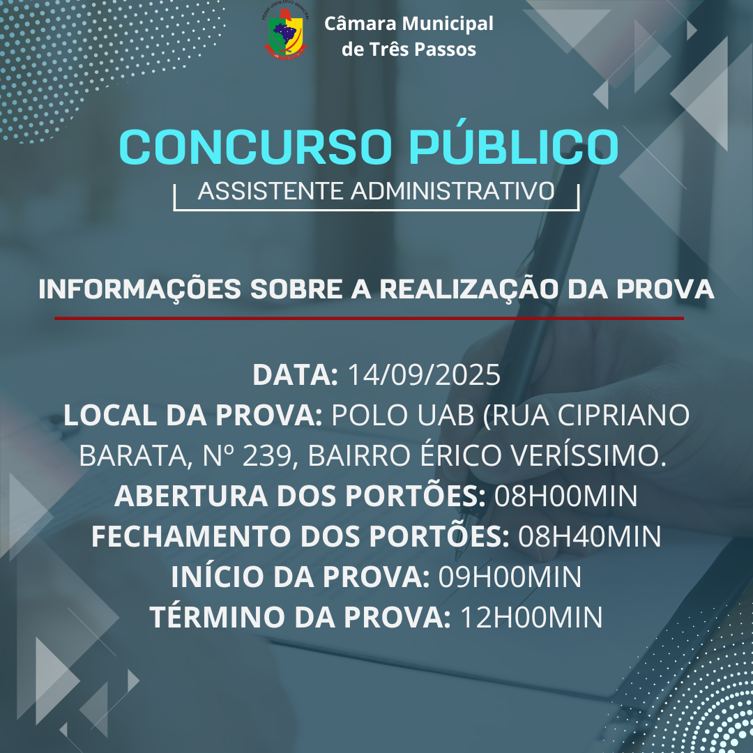 CONCURSO PÚBLICO DA CÂMARA MUNICIPAL