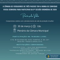 CONVITE 9ª SESSÃO ORDINÁRIA DE 2026