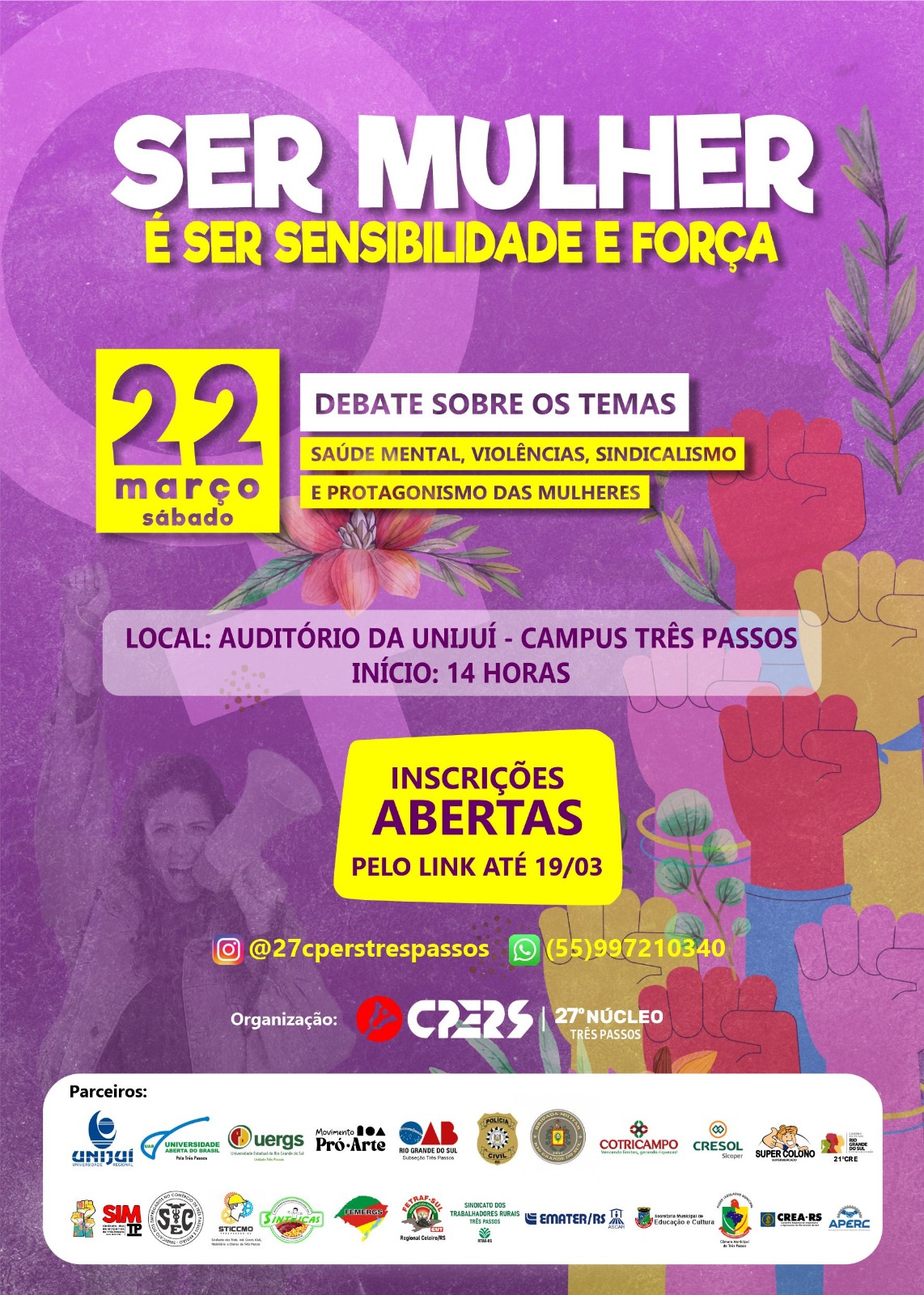 CPERS: RODA DE CONVERSA - SER MULHER É SER SENSIBILIDADE E FORÇA 