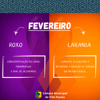 FEVEREIRO ROXO E LARANJA - Conscientização e combate ao Lúpus, Fibromialgia, Mal de Alzheimer e Leucemia.