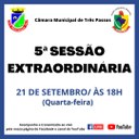 5ª SESSÃO EXTRAORDINÁRIA SERÁ REALIZADA HOJE, 21 DE SETEMBRO, ÀS 18H