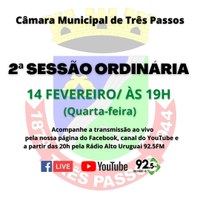 ACOMPANHE HOJE, 14 DE FEVEREIRO, A 2ª SESSÃO ORDINÁRIA DE 2024