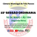 ACOMPANHE HOJE, 16 DE MAIO, A 15ª SESSÃO ORDINÁRIA DE 2022