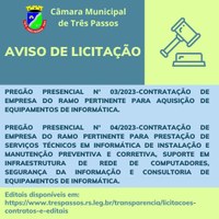 AVISO DE LICITAÇÃO