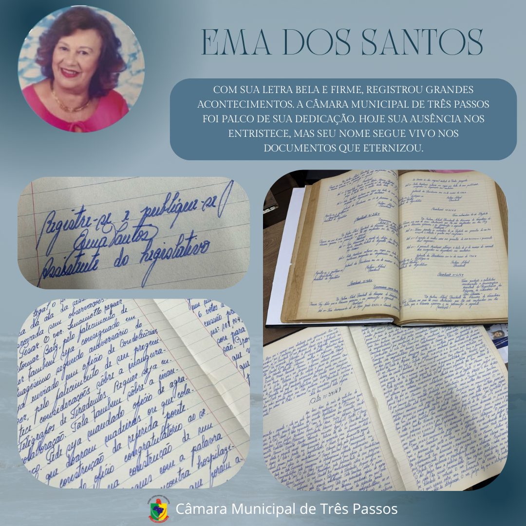 Ema dos Santos deixará o seu legado marcado na Câmara Municipal de Três Passos.
