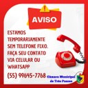 Estamos temporariamente sem telefone fixo