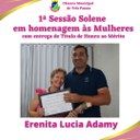 Homenageada:  ERENITA LUCIA ADAMY
