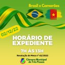 HORÁRIO DE EXPEDIENTE NO DIA 2 DE DEZEMBRO DE 2022