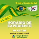 HORÁRIO DE EXPEDIENTE NO DIA 5 DE DEZEMBRO DE 2022