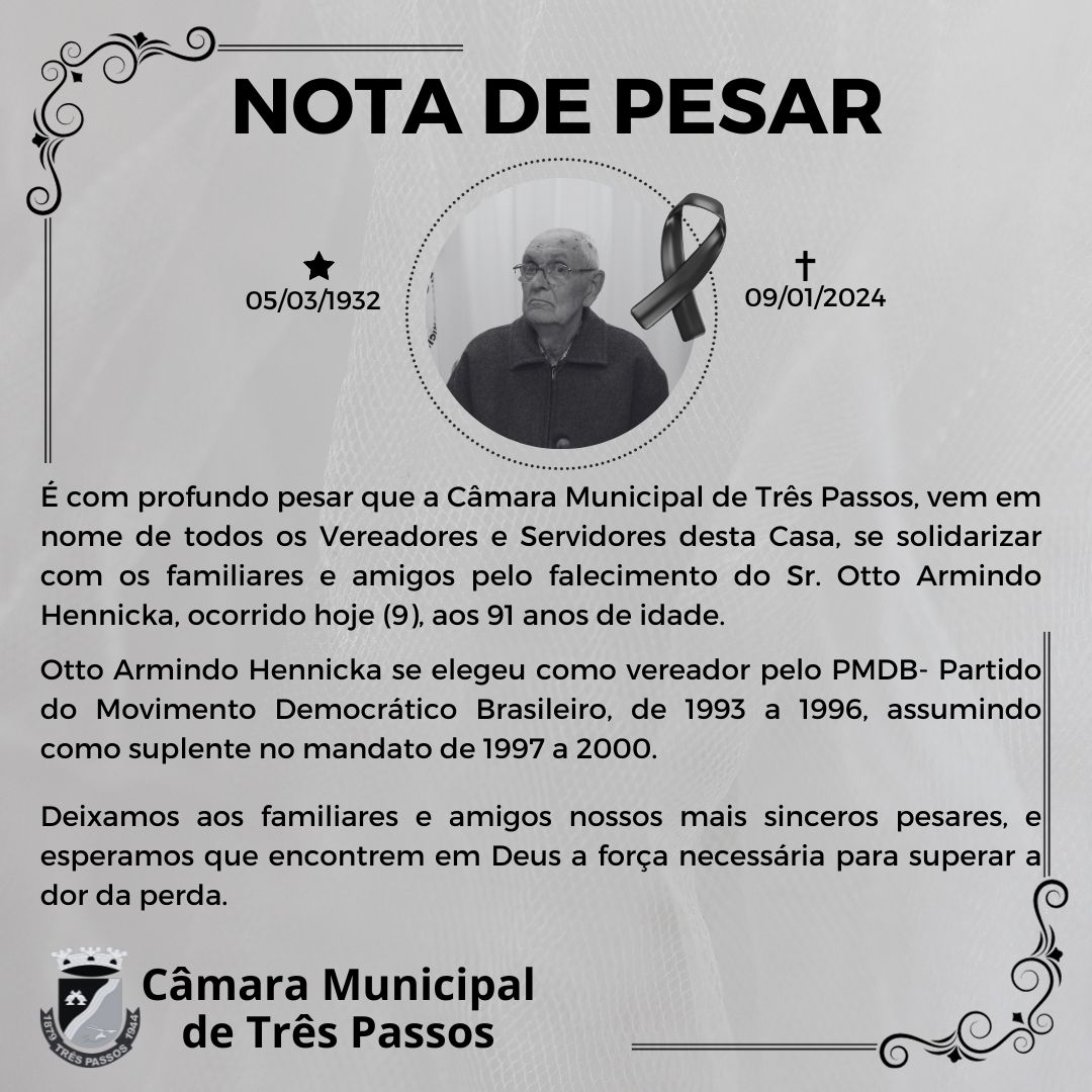 Nota de Pesar - Otto Armindo Hennicka