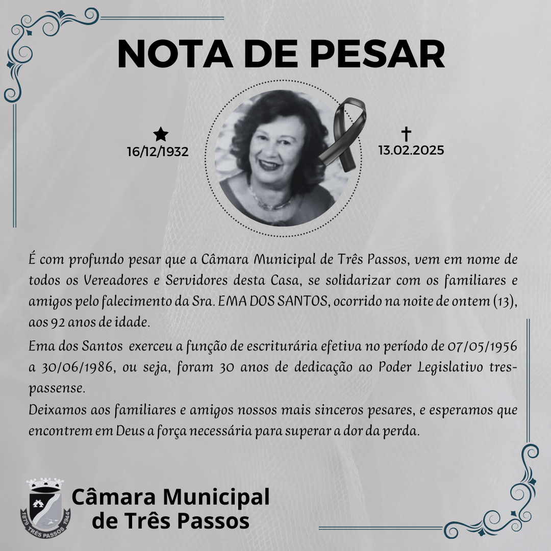 Nota de pesar: Ema dos Santos.