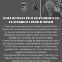 NOTA DE PESAR PELO FALECIMENTO DO EX-VEREADOR LEONELO VIVIAN