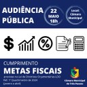 PARTICIPE DA AUDIÊNCIA PÚBLICA DAS METAS FISCAIS DA LDO 1º QUADRIMESTRE DE 2024