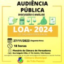 PARTICIPE DA AUDIÊNCIA PÚBLICA PARA DISCUSSÃO E ANÁLISE DA LOA 2024