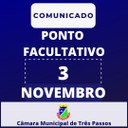 Ponto Facultativo: Dia 3 de novembro