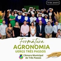 Presidente da Câmara de Vereadores prestigia formatura de Agronomia da UERGS de Três Passos