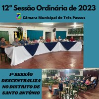 REALIZADA A 12ª SESSÃO ORDINÁRIA DE 2023 DE FORMA DESCENTRALIZADA