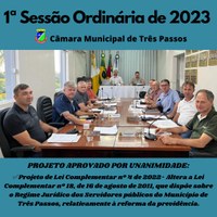 REALIZADA A 1ª SESSÃO ORDINÁRIA DE 2023