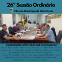 REALIZADA A 26ª SESSÃO ORDINÁRIA DE 2022