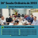 REALIZADA A 26ª SESSÃO ORDINÁRIA DE 2023 