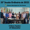 REALIZADA A 35ª SESSÃO ORDINÁRIA DE 2023 