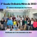 REALIZADA A 3ª SESSÃO ORDINÁRIA MIRIM DE 2023 