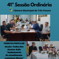 REALIZADA A 41ª SESSÃO ORDINÁRIA DE 2022