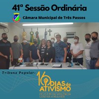 REALIZADA A 41ª SESSÃO ORDINÁRIA
