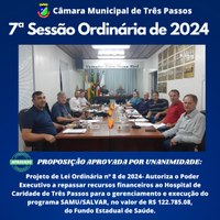 REALIZADA A 7ª SESSÃO ORDINÁRIA DE 2024 