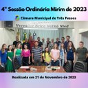 REALIZADA A ÚLTIMA SESSÃO ORDINÁRIA MIRIM DE 2023 