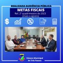 REALIZADA AUDIÊNCIA PÚBLICA PARA ANÁLISE DO CUMPRIMENTO DAS METAS FISCAIS PREVISTAS NA LDO - REF. 2º QUADRIMESTRE DE 2023 