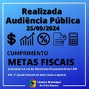 REALIZADA AUDIÊNCIA PÚBLICA PARA ANÁLISE DO CUMPRIMENTO DAS METAS FISCAIS PREVISTAS NA LDO- REF. 2º QUADRIMESTRE DE 2024 