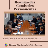 REALIZADA REUNIÃO DAS COMISSÕES PERMANENTES EM 16/09/21