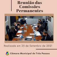 REALIZADA REUNIÃO DAS COMISSÕES PERMANENTES EM 23/09/21