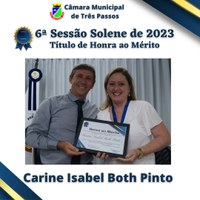 Sessão Solene Homenageada: CARINE ISABEL BOTH PINTO