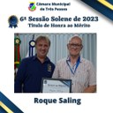 Sessão Solene Homenageado: ROQUE SALING