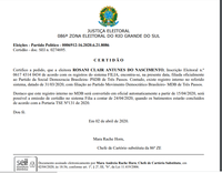 VEREADORA ROSANI DO NASCIMENTO COMUNICA TROCA DE PARTIDO