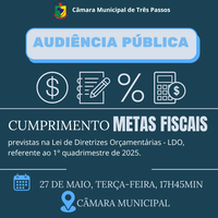 PARTICIPE DA AUDIÊNCIA PÚBLICA DAS METAS FISCAIS DA LDO 1º QUADRIMESTRE DE 2025
