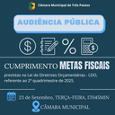 PARTICIPE DA AUDIÊNCIA PÚBLICA DAS METAS FISCAIS DA LDO 2º QUADRIMESTRE DE 2025
