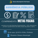 PARTICIPE DA AUDIÊNCIA PÚBLICA PARA ANÁLISE DO CUMPRIMENTO DAS METAS FISCAIS ESTABELECIDAS NA LDO