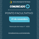 PONTO FACULTATIVO - DIA 21 DE OUTUBRO DE 2025