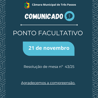 PONTO FACULTATIVO - DIA 21 DE OUTUBRO DE 2025