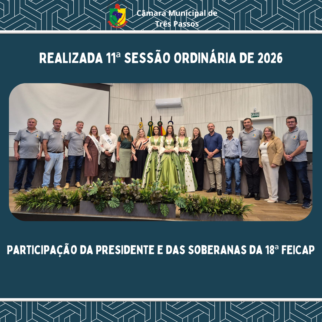 REALIZADA 11ª SESSÃO ORDINÁRIA DE 2026