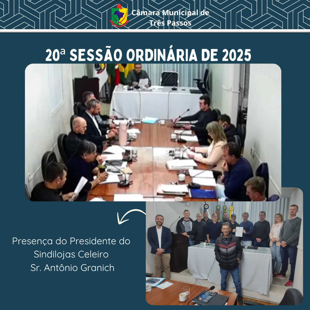 REALIZADA 20ª SESSÃO ORDINÁRIA DE 2025