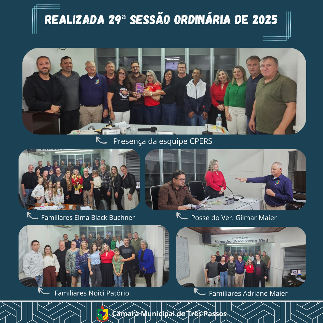 REALIZADA 29ª SESSÃO ORDINÁRIA DE 2025